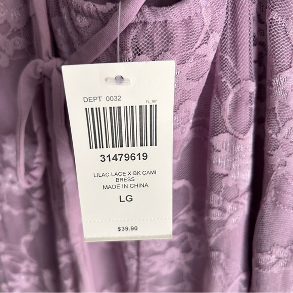 Hot Topic Just Polly Lilac Lace Lace-up Cami Dress Sz Large NWT - Picture 4 of 5